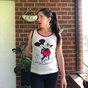 70’s Mickey Mouse Waffle Thermal Tank Top Small
